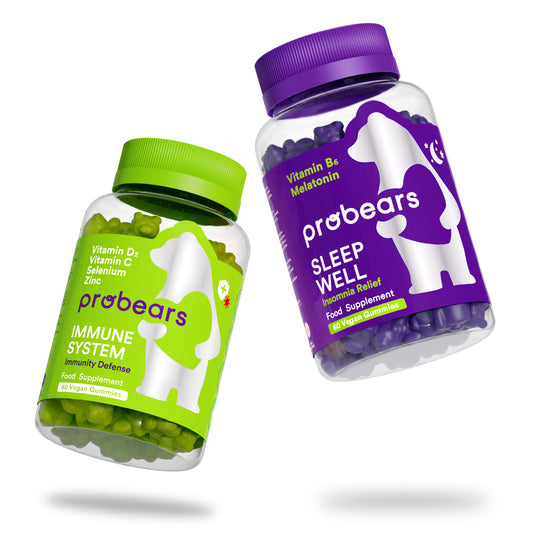 Doppeltes Wellness-Paket mit Probears Immune System und Sleep Well Gummibärchen für Gesundheit rund um die Uhr.